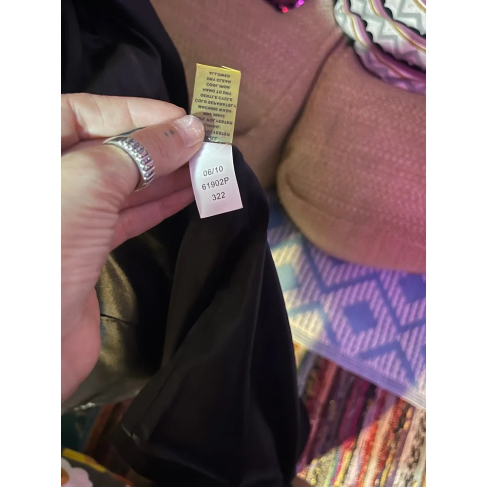 Women's Tahari Black Satin Trench Coat